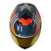 Casco Ls2 Ff808 Elece2 Azul Naranja Visor Rojo 2